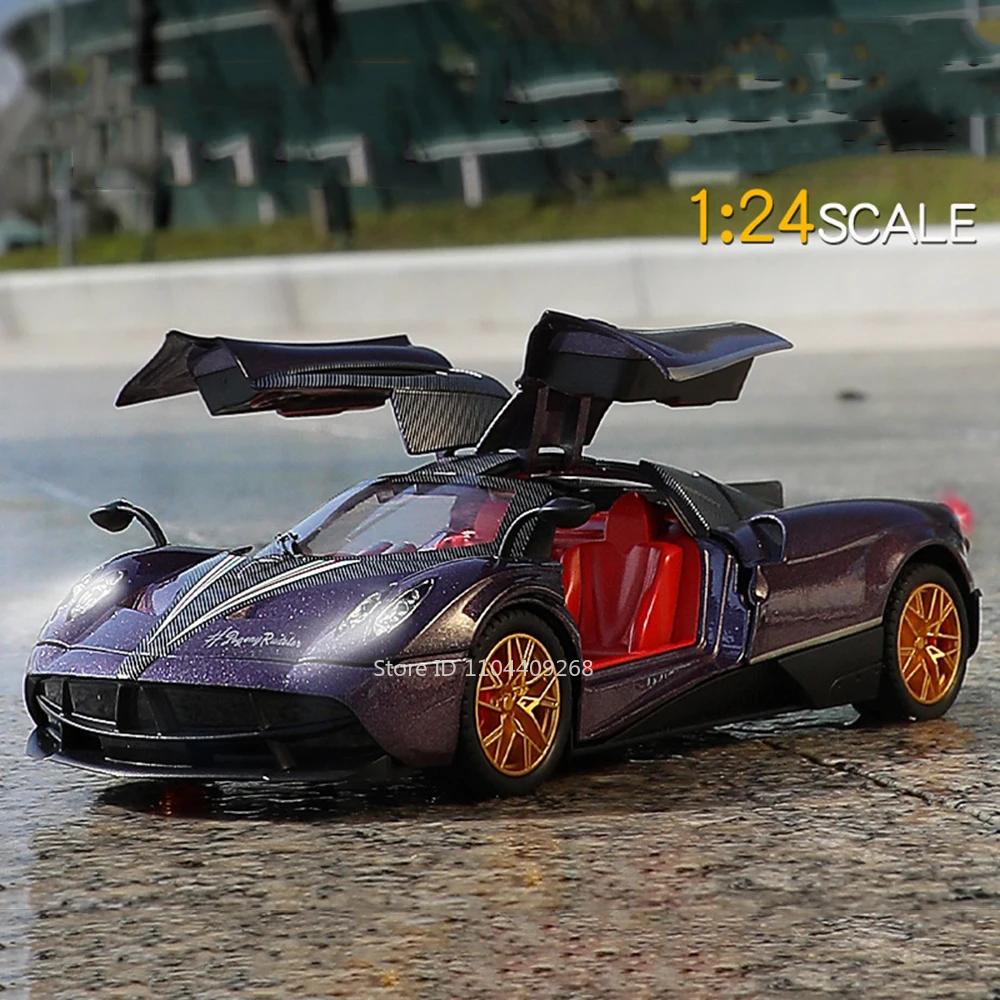 

Scale 1:24 Pagani Huayra BC Roadster Car Model Toy Metal Diecast Supercar Sound Light Collection Models Hobby Ornaments Presents