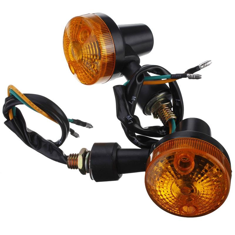 4pc Motorcycle Amber Round Turn Signal Indicator Light Lamp Cafe Racer Universal