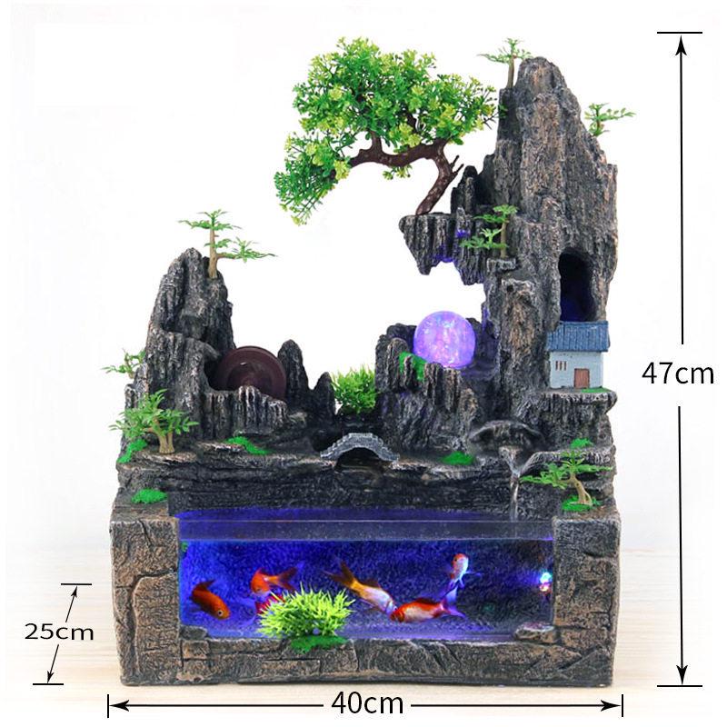 Rockery Circulating Water Fish Tank for Living Room - Small/Medium Aquariums & Desktop Goldfish Tank