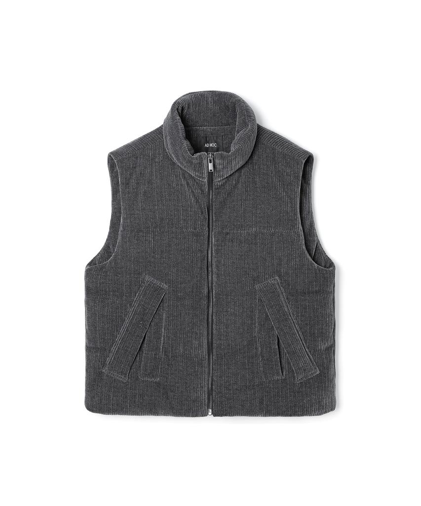 Adhoc Men'S Corduroy Padded Vest (Dk-Grey) (Hbave20)