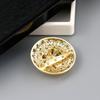 Gold Color Round Crystal Brooch Ladies Robe Brown Brooch Wedding Jewelry Gift