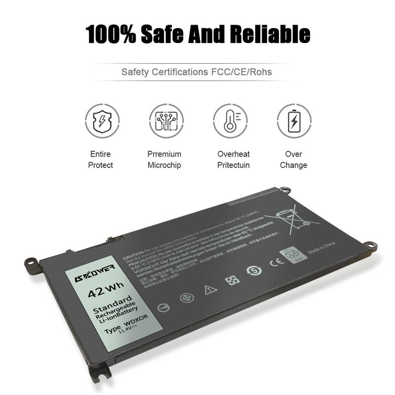 SKOWER 42Wh WDX0R Laptop Battery For Dell Vostro 5468 5471 5568 Inspiron 13 5368 5378 5379 7368 5770 7460 7472 5567 5570 5579