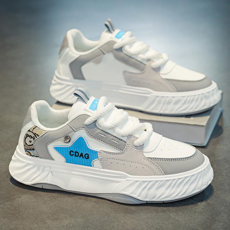 

2025 autumn and winter new ins Korean version of platform white shoes for male students to increase their height, personalized leisure sports 44