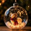 Warm Light Zodiac Ball Ornament Clear Round Shape Lighted Christmas Ornament  Christmas Tree Decor