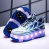 Popular Runaway Shoes Boys Summer Breathable Children Primary School Students Sports Shoes Luminous Light Shoes Skating Roller Shoes Girls