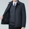 Revers-Kaschmirjacke, Herren-Kurzoberteil, herausnehmbares Daunenfutter, Wolljacke für Mittelalte und Ältere, Papa-Outfit