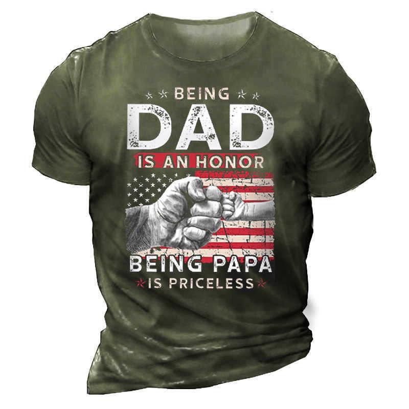 

Летняя мужская повседневная футболка с круглым вырезом и принтом в английском стиле с коротким рукавом - европейский размер M армия зеленый