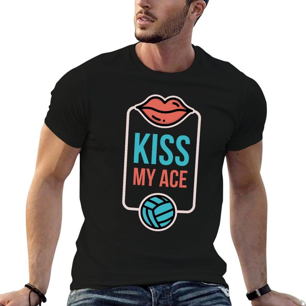 Kiss My Ace Volleyball Shirt TShirt Soft Basic Cotton Short Sleeve Tee
