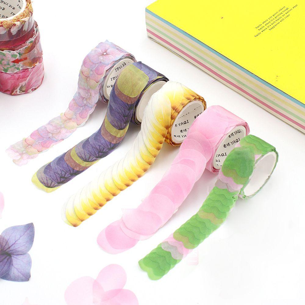 200PCS Adhesive Stylish Decorative Flower Petals Tape Masking Tape Sticky Paper Scrapbooking