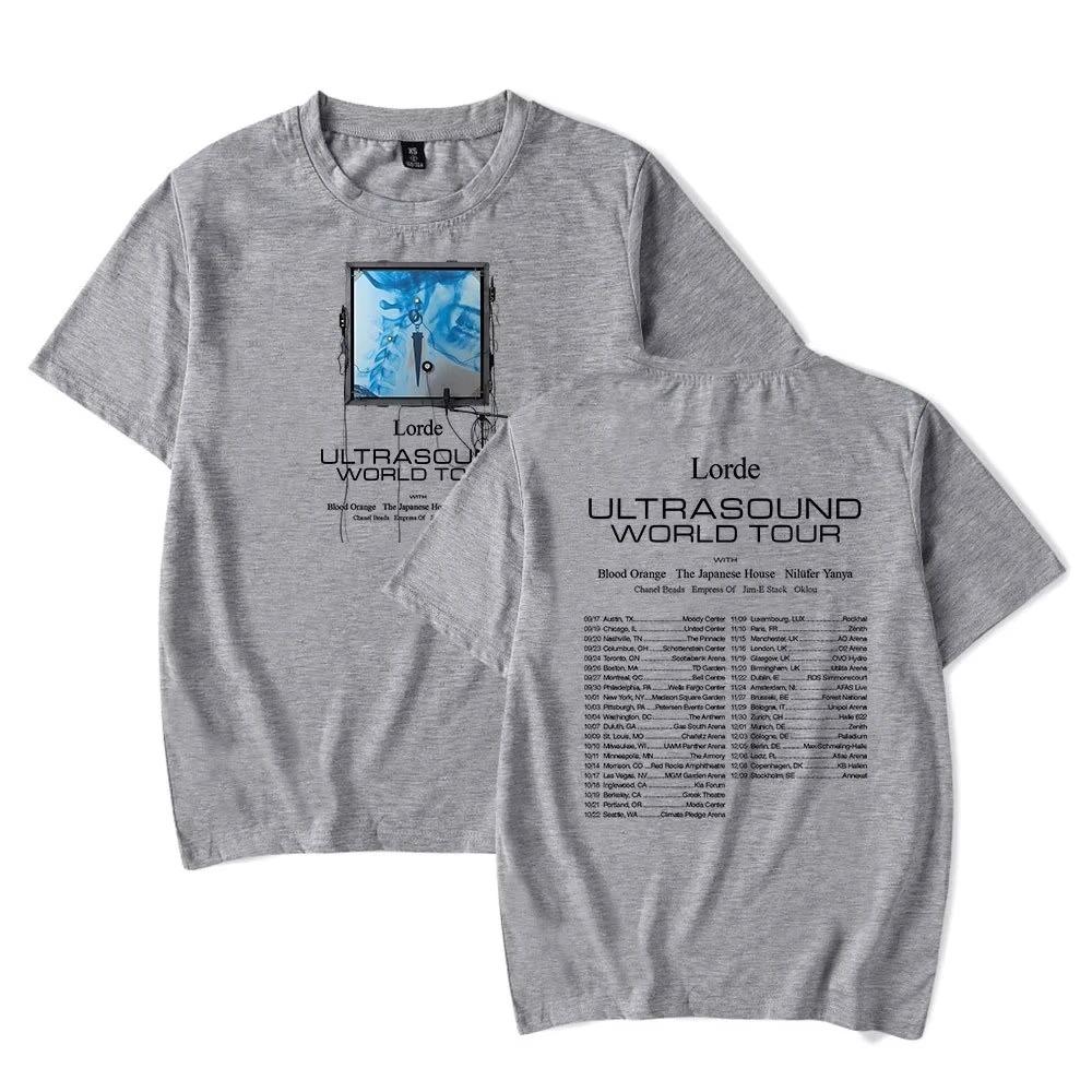 Lorde Ultrasound World Tour 2026 Merch più venduto T-shirt stampata in cotone Unisex Girocollo Casual Manica Corta T-shirt Larga
