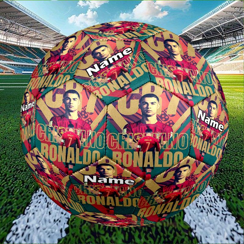 Custom Name Personalized Cristiano Ronaldo-A Print Size 5 Soccer Ball Training & Match Football, for Team, Kicking, Gift for Football Enthusiasts