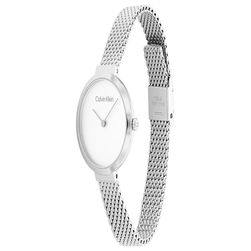 CALVIN KLEIN Eternal Series Watch Quartz Movement Stainless Steel Strap 28mm White Dial Women's Watch Simple Women's Watch 25200082