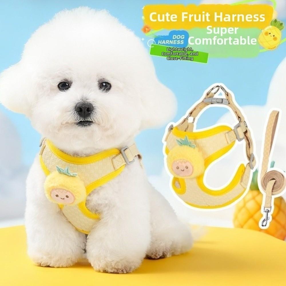 Breathable Dog Vest Harness Adjustable Dog Chest Strap Cute Cat Traction Rope  for Dogs Puppy