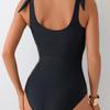 Einteiliger Badeanzug Damen Sexy Bademode Damen Bodys Badeanzug Weiblich Gepolstert Schwimmen Sommer Strandbekleidung Schwarz