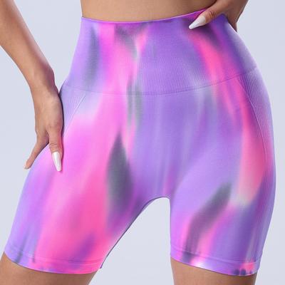 JYL High Waist Hip Lifting Gradient Yoga ShorAurora