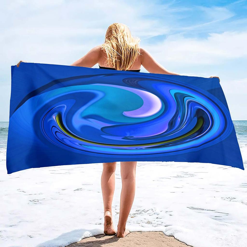Colorful Whirlpool Series Seaside Vacation Beach Towel Swimming Bath Towel Microfiber Sports Towel