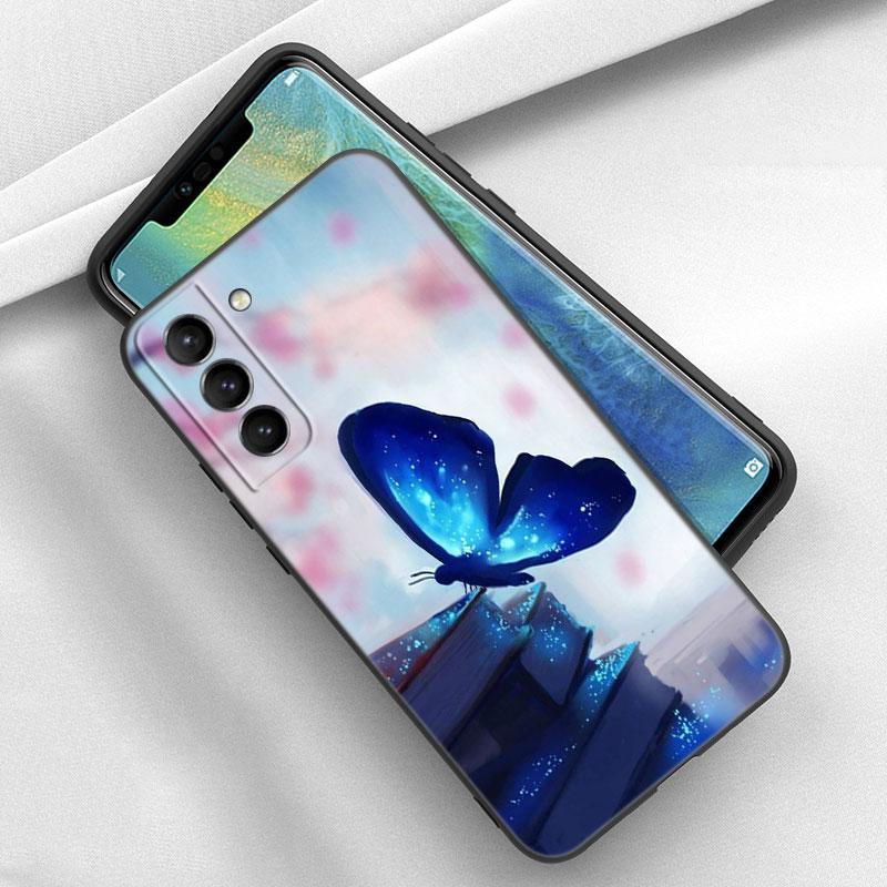 Blue Butterfly Phone Case For iPhone Samsung Galaxy Redmi Xiaomi Oppo OnePlus Note S A 7 8 9 10 11 12 13 14 20 21 22 23 53 54 Pro Max Plus Ultra