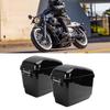 Motorcycle Hard Saddle Bags 45L with Lock Liner Mounting Kit Sturdy ABS Plastic   Motorcycle   Side Storage Box Glossy Black