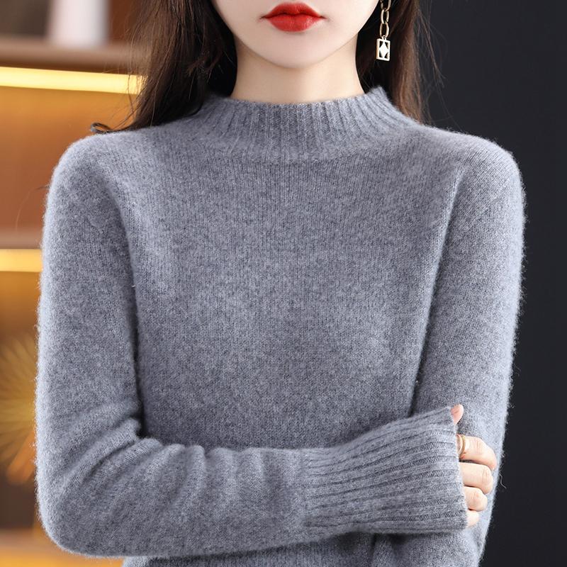 Women's Cashmere Sweater Qinghe Cashmere 30% Cashmere 70% Wool Women's Autumn and Winter Cashmere Pullover Soft and Warm