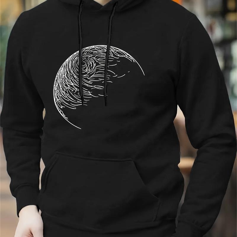 

Lined & Wind-Resistant, Men s Hooded Sweatshirt, Perfect for Cold Season Commutes & Camping XXL чорний