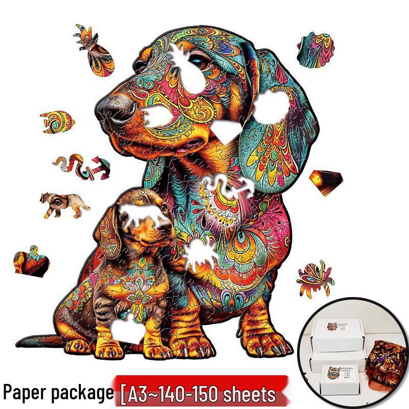 Irregular Animal Dog Penguin Wooden Puzzle in Stock