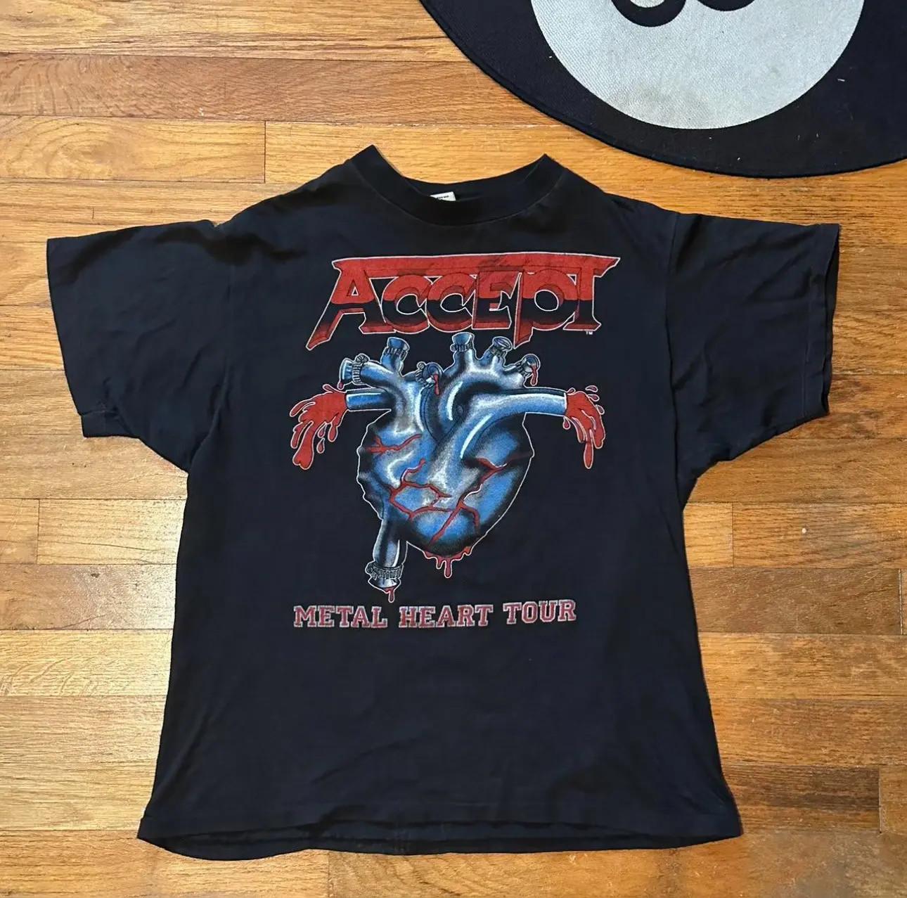 Rare Accept Band Metal Heart 1-Sided Shirt Unisex Concert S-5XL LO437 XXL