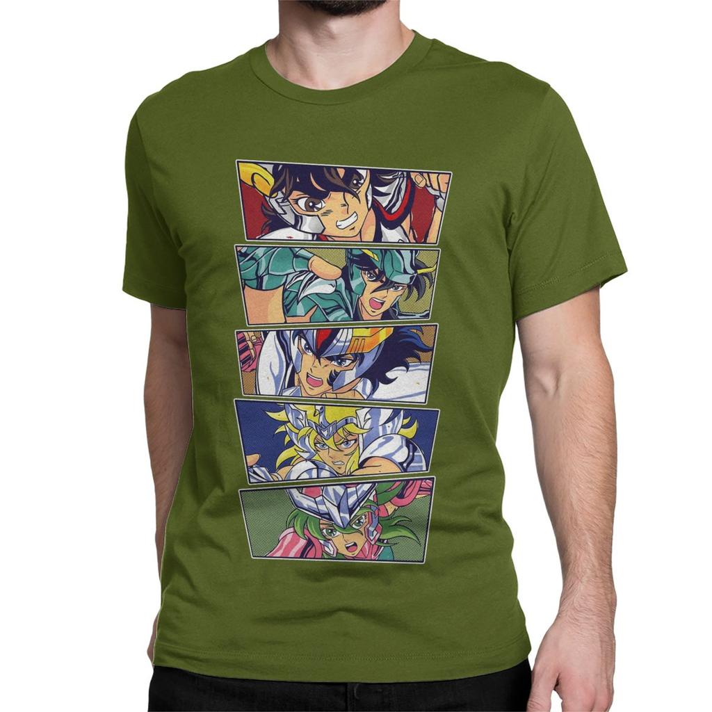 Men Women T-Shirts Knights Of The Zodiac Japanese Anime Leisure Cotton Tees Short Sleeve Saint Seiya T Shirt Tops Graphic
