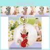 Creative Rhinestone Tiger Car Keychain Plush Accessory Beautiful Metal Keyring Gift