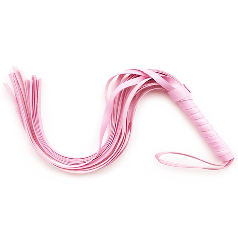 Pink 50cm long tails whips Delicate Leather Paddle spank For Couples Sex Toys Adult Games Spanking slave For Couples