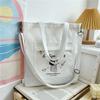 Bag Women's Spring and Autumn Cartoon Ins Personalized Canvas Large Capacity Women's Bag Backpack, Crossbody Handheld Shoulder Bag