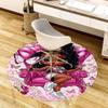 1PC Princess Butterfly Non-Slip Floor Round carpet, Office, family, bedroom, Large Area Rug Indoor Rugs,  Durable Polyester-L0389