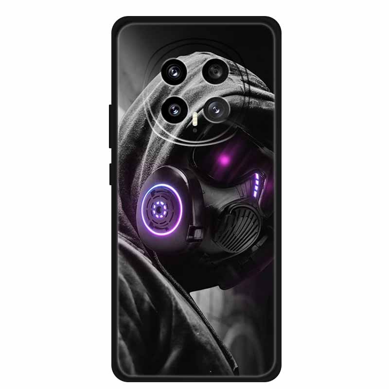 Mobile Phone Protective Case For Honor Magic8 5G Floral Painted Soft Black Silicone Back Cover For Honor Magic 8 2025 Case Funda