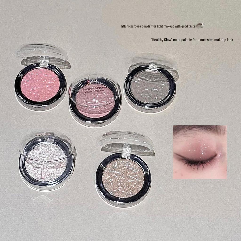Kakashow Diamond Sparkle Multi-use Powder: Highlighter, Eyeshadow, Crushed Sparkle Stars, Dynamic Pearl Contour. Versatile Eye Makeup.