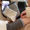 Autumn And Winter Women'S Thick Dopamine Warm Mid-Calf Socks With Lace And Polka