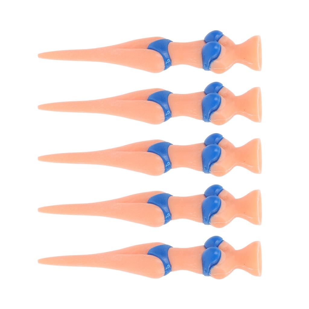 5Pcs Golf Tees Plastic Anti Slip Lady Bikini Girl Golf Practice Tees for Golf Training Blue
