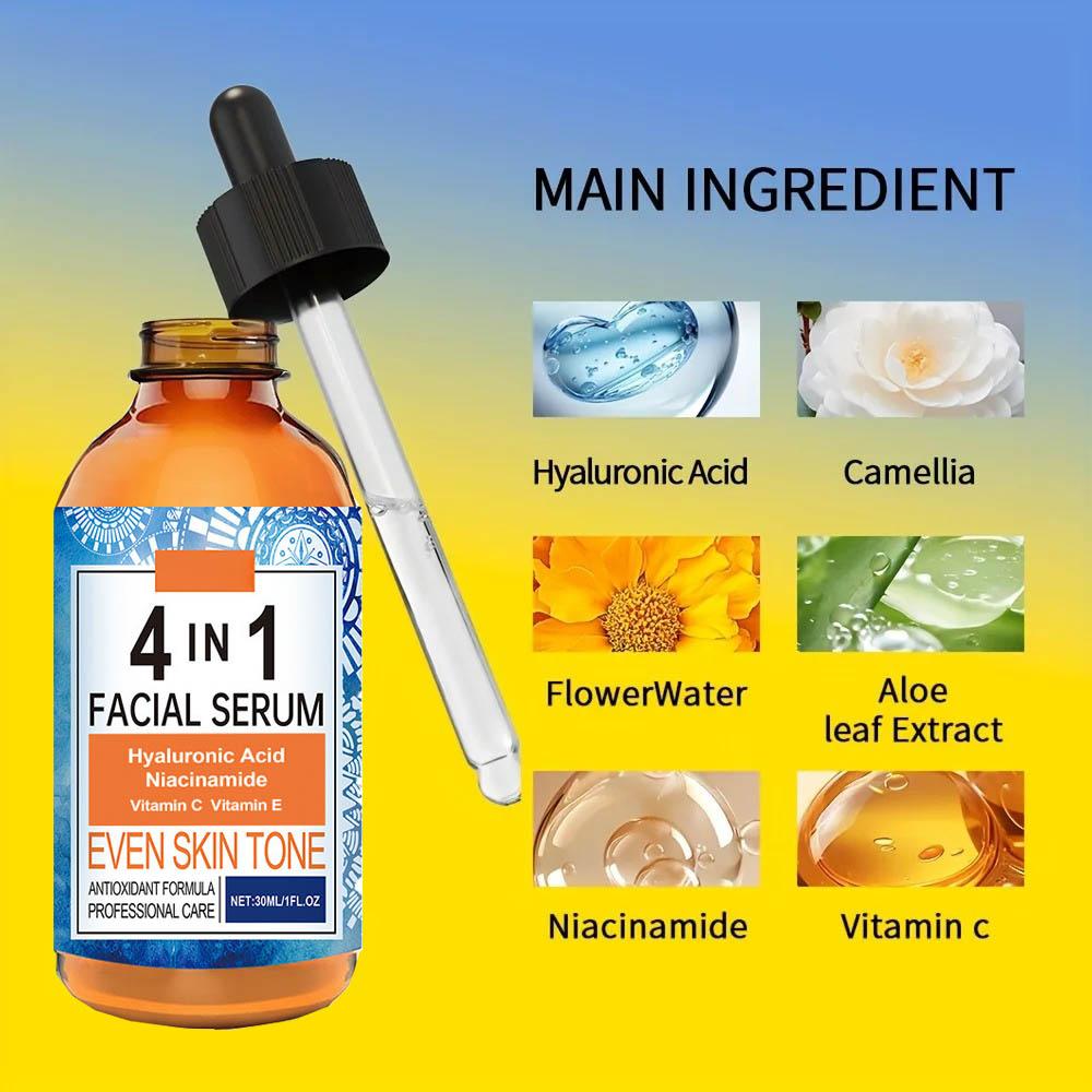 4 In 1 Face Serum Hyaluronic Acid Niacinamide Vitamin Anti-Aging Anti-wrinkle Deep Moisturizing Firming Skin Care