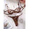 Sex Underwear Mesh Flower Embroidery Adjustable Shoulder Strap Pure Perspective Thong Sexy Set