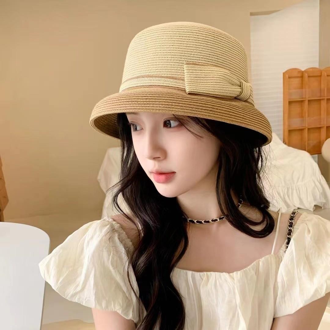 

Japanese straw hat summer seaside beach vacation sunshade sunscreen hat Korean version versatile fisherman hat children One size fits all, adjustable