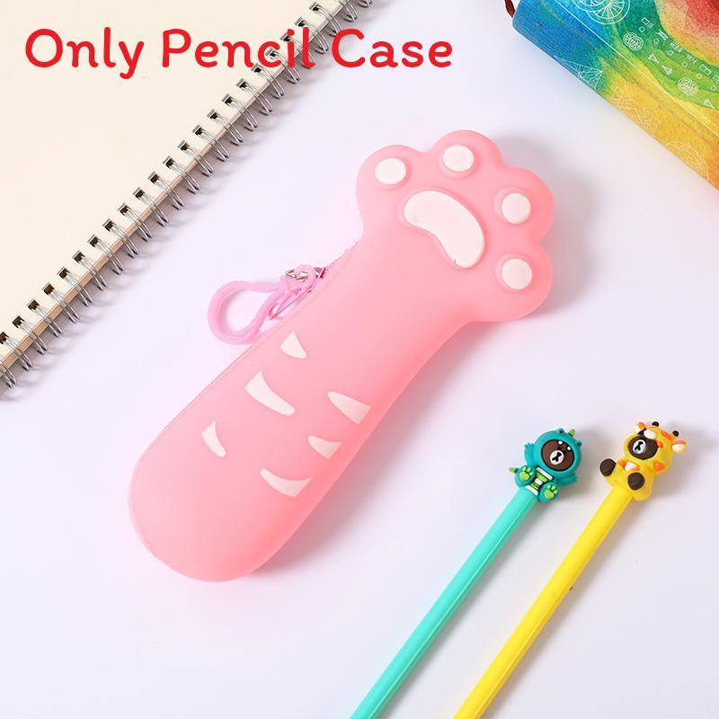 Creative Cat Paw Silicone Pencil Case For Kids School Supplies Storage Organizer