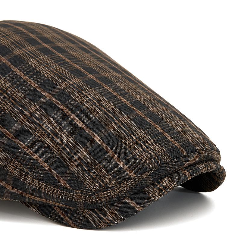 Spring Summer Thin British Plaid Beret Men Women Retro Forward Cap Outdoor Sunscreen Breathable Cap