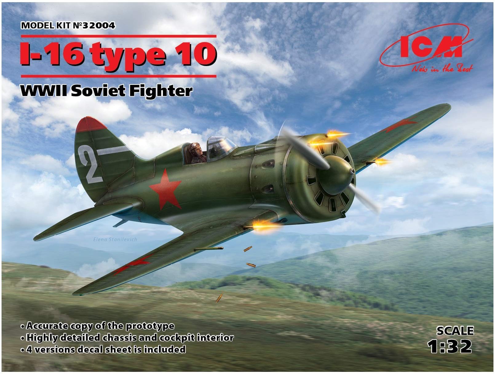 

ICM Советские ВВС Поликарпов Тип 10 Пластиковая модель 32004 1/32 И-16