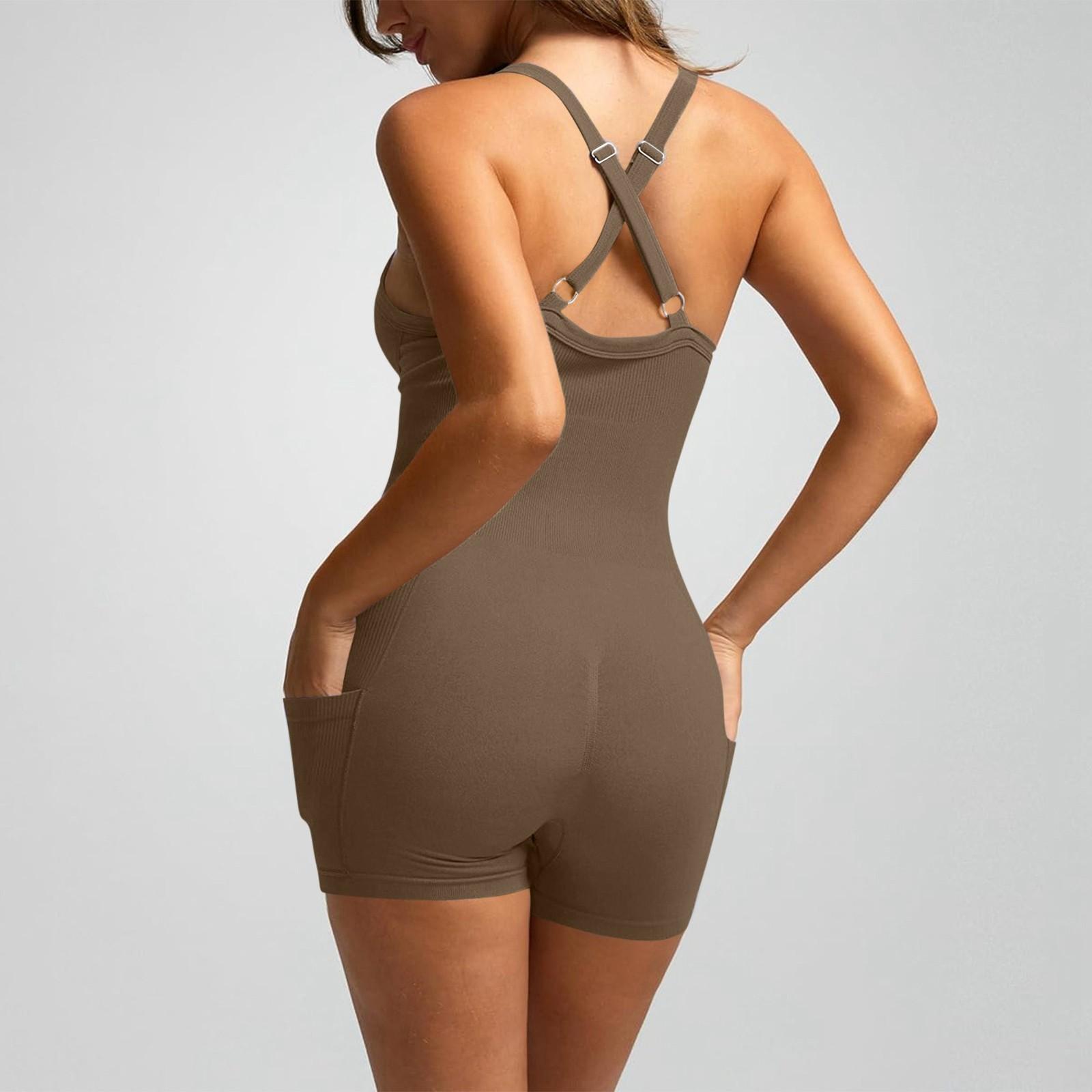 

Женский модный однотонный костюм для йоги с круглым вырезом и облегающей спинкой, комбинезон для йоги S