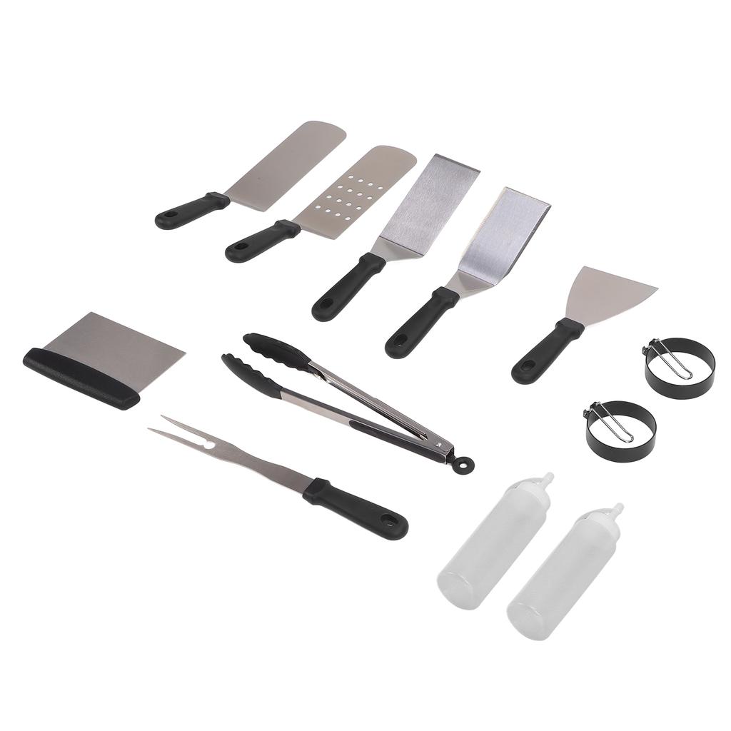 12Pcs Stainless Steel Grilling Kit Food Grade Material Heat Resistant BBQ Grill Tool Set with for