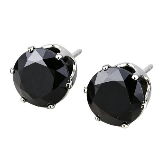 1 Pair Stud Earrings Four-Claw Cubic Zirconia Sparkling Ear Studs