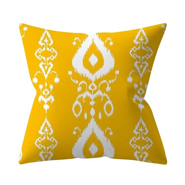 Home Decor Vibrant Yellow Patterns Pillow Covers Set Pattern Cushion Cover Suitable for Sofa Bedroom Car Pillow Cover