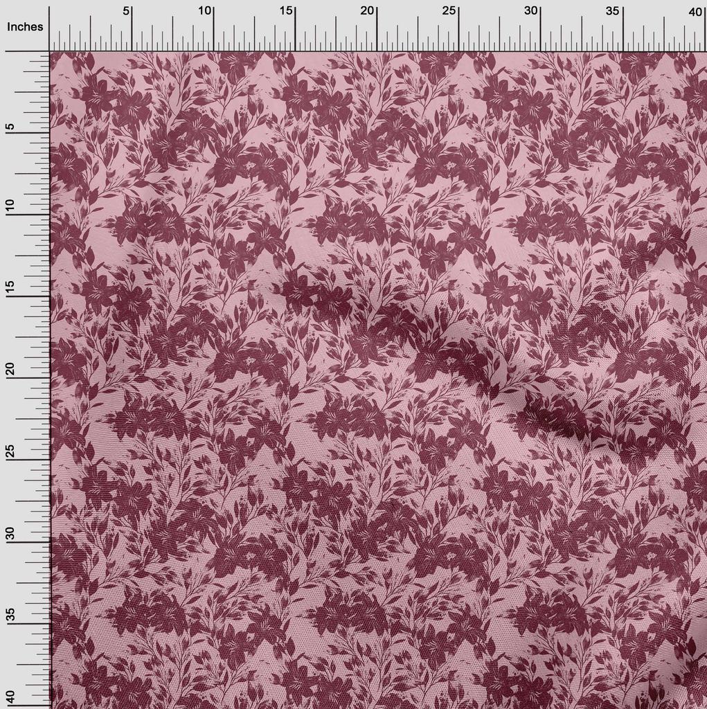 oneOone Cotton Flex Peach Fabric Florals Diy Clothing Quilting Fabric Print Fabric By Yard 40 Inch