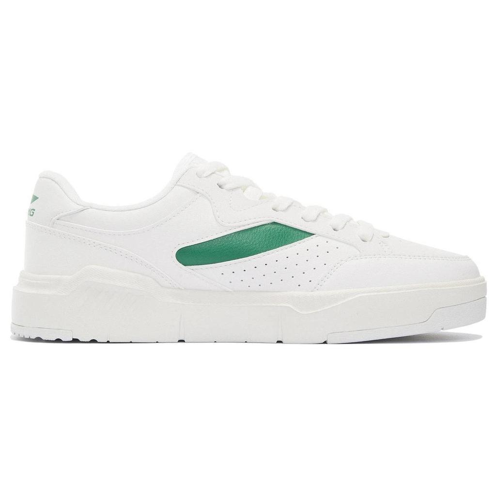Li Ning Low top Skateboard Shoes Men's White Green AGCS031-2