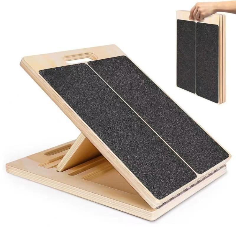 Solid Wood Calf Stretch Incline Board - Leg Slimming Fitness Equipment for Home