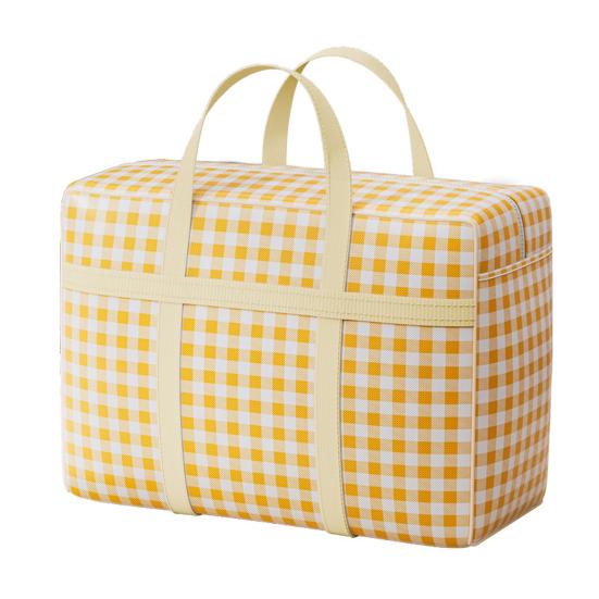 

Сумка для хранения одеяла с прочной молнией, усиленными ручками, клетчатым принтом, большой вместимости M жёлтый