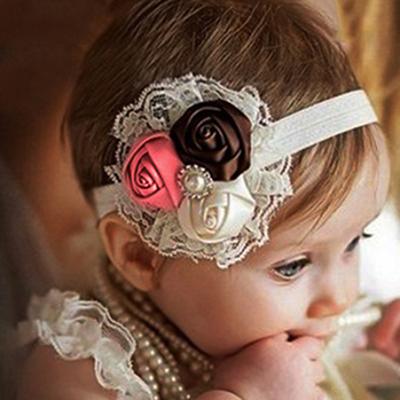 Süßes Blumen-Stirnband mit Rosen-Spitze, Haarband für Babys, Kleinkinder, Weihnachtsgeschenk